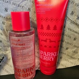 Victoria's Secret Pink Sparkle Berry Body Mist and Lotion